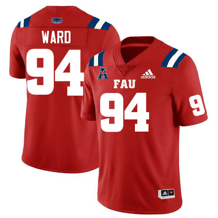 Florida Atlantic Owls #94 Loren Ward College Football Jerseys Stitched-Red